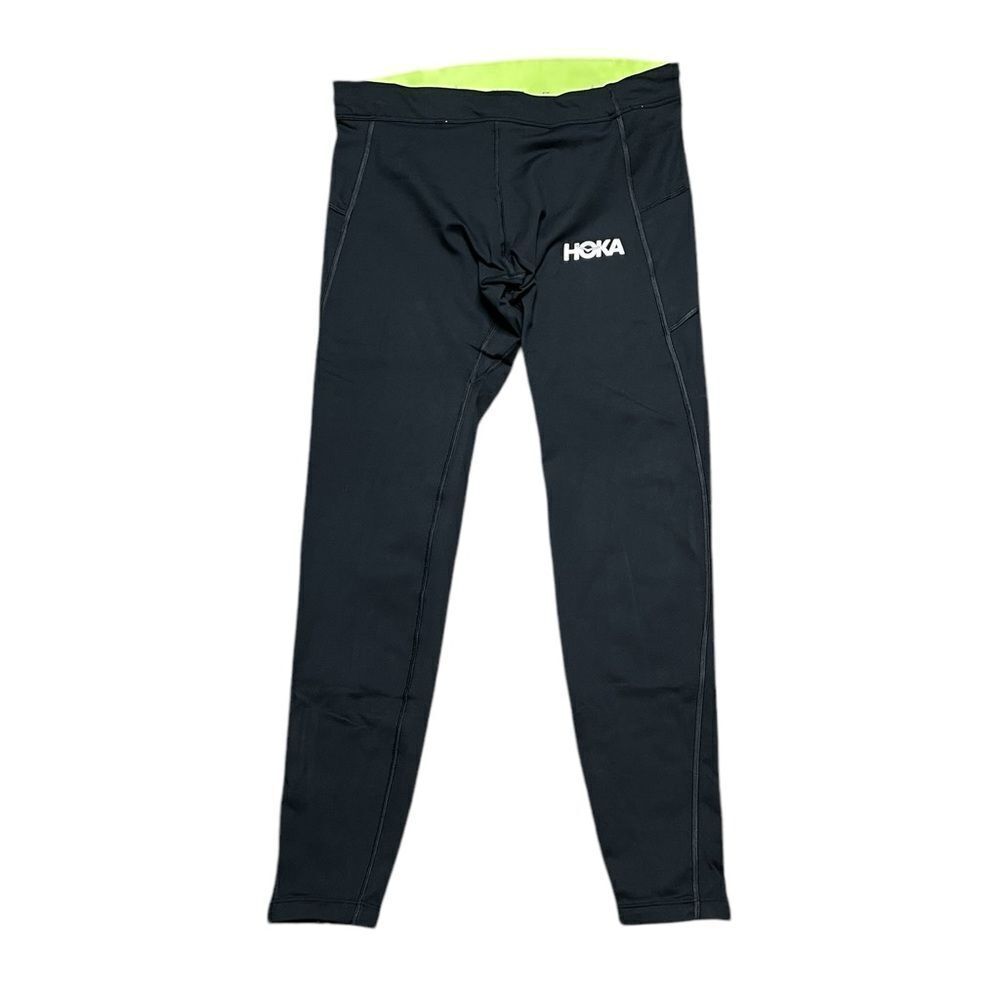 HOKA RABBIT Performance Legging Black Neon Green Size Medium